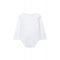 Set 3 body-uri din bumbac cu maneca lunga, Minoti, Happy, Alb