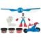 Set de joaca cu figurina, Play-Doh, Marvel, Captain America si Moto Slicer, G0555