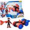 Figurina cu vehicul, Spidey and his Amazing Friends, Miles Spin Morales Techno-Racer, G2460