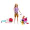 Set papusa cu 2 animalute din jungla, Barbie, Wildlife Rescuer, HRG50