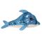 Jucarie de plus cu paiete reversibile Noriel, Delfin, Albastru, 29 cm