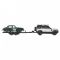 Transportator cu masinuta Hot Wheels, 2023 Land Rover Defender 110 si Jaguar MK1, JBM29