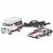 Transportator cu masinuta Hot Wheels, DMC Delorean si HW Rally Hauler, JBM35