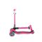 Trotineta pliabila cu 3 roti luminoase, Globber, Junior, Roz