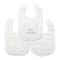 Set 3 bavete bumbac, Lorelli, inchidere cu velcro, potrivit pentru hranire si in perioada eruptiei dentare, White