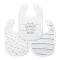 Set 3 bavete bumbac, Lorelli, inchidere cu velcro, potrivit pentru hranire si in perioada eruptiei dentare, Blue