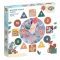 Ceas din lemn tip puzzle, Luna Toys, 22 x 3 cm