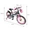 Bicicleta copii 4-6 ani, cu roti ajutatoare, Action One Cameleon, 14 inch, Roz