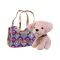 Jucarie de plus in geanta, Luna Toys, Take Me Home, Catelus, Cream, 20 cm
