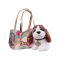 Jucarie de plus in geanta, Luna Toys, Take Me Home, Catelus, Maro, 20 cm