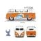 Set masinuta metalica si figurina, Jada, Disney Stitch, Volkswagen Bus 1961, 1:24
