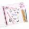 Caiet de schite cu 6 creioane colorate, 3C4G, Butterfly All in One