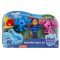 Set 4 figurine, Blues Clues and You, Blue, Magenta, Josh si Shovel and Pail