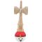 Jucarie de indemanare din lemn, Kendama X, Super Sticky, 18 cm, Rosu, Alb, Galben