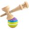 Jucarie de indemanare din lemn, Kendama X, Super Sticky, 18 cm, Multicolor