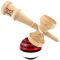 Jucarie de indemanare din lemn, Kendama X, Super Sticky, 18 cm, Rosu, Negru, Alb