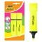 Set 2 markere evidentiatoare, Bic, Highlighter Flat, Galben Neon