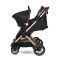 Carucior pentru nou-nascut, Lorelli Storm, pana la 22 kg, cadru aluminiu, Luxe Black