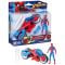 Set figurina cu motocicleta, Spiderman, Web Blast Cycle, 10 cm, F6899