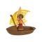 Mini figurina surpriza cu barcuta, Disney Princess, Vaiana 2, JBT68