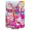 Papusa cu accesoriu pentru par, Barbie Dreamtopia Twist n Style, JCW55