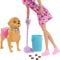 Papusa cu catelus si accesorii, Barbie Malibu, Family&Friends, JJB46