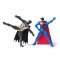 Set de joaca 2 in 1, DC Comics, Batman si Superman, Metal Force Batwing, 6070889