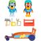 Set de joaca cu 2 figurine, Bluey, Bluey si Rusty Go-Kart