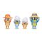 Set 4 figurine, Bluey, Family Trip