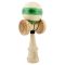 Jucarie de indemanare din lemn, Kendama X, Frequency Flippy, Super Sticky, 18 cm, Verde, Maro