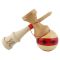 Jucarie de indemanare din lemn, Kendama X, Frequency Flippy, Super Sticky, 18 cm, Rosu, Maro