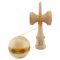 Jucarie de indemanare din lemn, Kendama X, Frequency Flippy, Super Sticky, 18 cm, Portocaliu, Maro