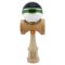 Jucarie de indemanare din lemn, Kendama X, Royal Spike Flippy, Super Sticky, 18 cm, Negru Verde, Gold Alb