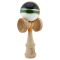 Jucarie de indemanare din lemn, Kendama X, Royal Spike Flippy, Super Sticky, 18 cm, Negru Verde, Gold Alb