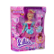 Papusa Colectia Lilia - Balerina cu rochita turcoaz si roz