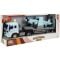 Set transportator cu elicopter, Maxx Wheels, Blue, 1:16