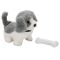Jucarie de plus interactiva, Puffy Friends, Catelus, Gri