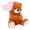 Ursulet de plus cu inima, Puffy Friends, Maro, 40 cm