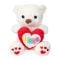 Ursulet de plus cu inima, Puffy Friends, Alb, 30 cm