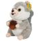 Jucarie de plus, Puffy Friends, Veverita cu ghinda, Gri, 30 cm