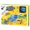 Set de joaca vehicul si circuit tip puzzle, Rail Car Diy Puzzle, 18 piese