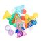 Joc constructie cu figuri geometrice, Building Block, 36 piese