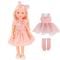 Papusa cu tinuta de schimb, Little Milly, Roz, 33 cm