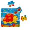 Mini puzzle din lemn, Woody, Animalute, 9 piese