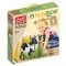 Puzzle din lemn 4 In 1, Quercetti, Animale Ferma, Play Bio, 6 piese