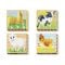 Puzzle din lemn 4 In 1, Quercetti, Animale Ferma, Play Bio, 6 piese