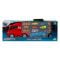 Transportator cu 7 masini si 12 semne circulatie, Maxx Wheels, Rosu, 60 cm