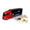 Transportator cu 7 masini si 12 semne circulatie, Maxx Wheels, Rosu, 60 cm