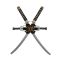Set de arme, Ninja, 2 sabii, 2 cutite si suport arme