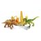 Set de joaca cu 2 dinozauri si accesorii, Lanard Toys, Primal Clash, Maro-Verde